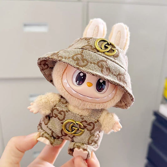 POP MART The Monsters Labubu Fashion Dress - Gucci Style overalls + hat ( Preorder 2 weeks arrive)