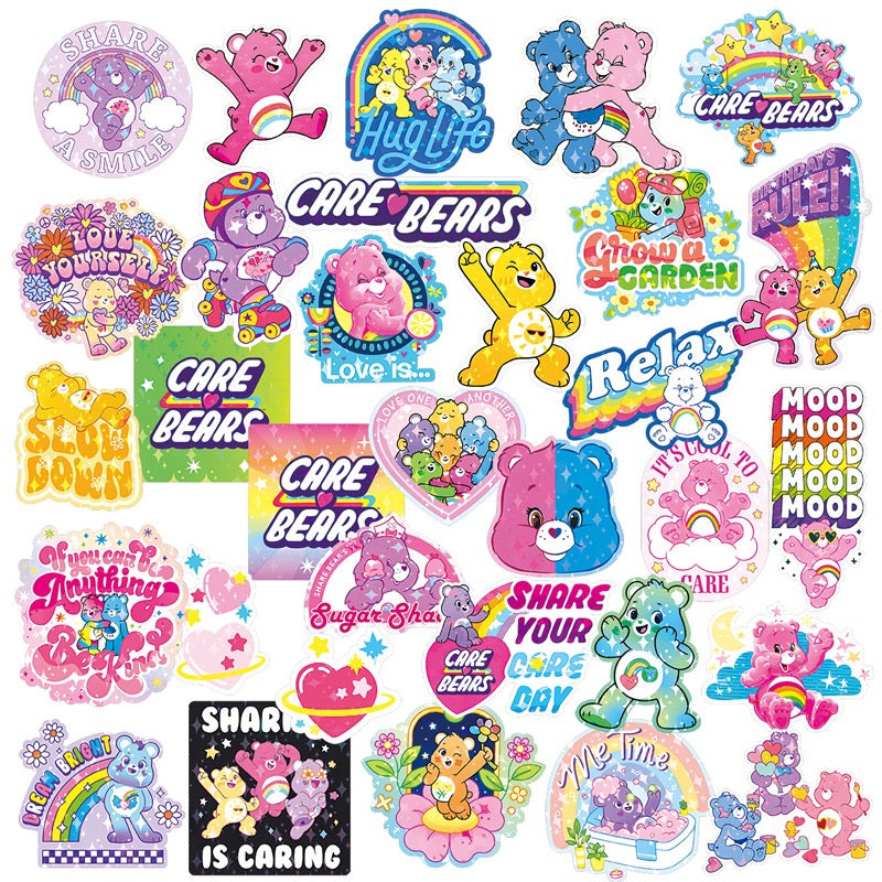 10 Random Care Bears Stickers Vinyl Decals