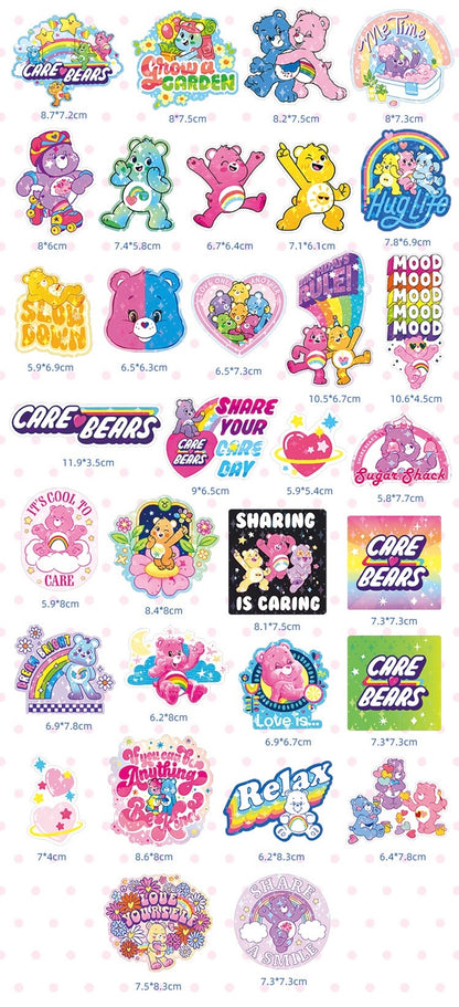 10 Random Care Bears Stickers Vinyl Decals