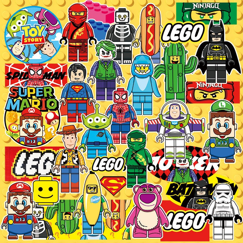 10 Random Lego Figure Stickers Vinyl Decals