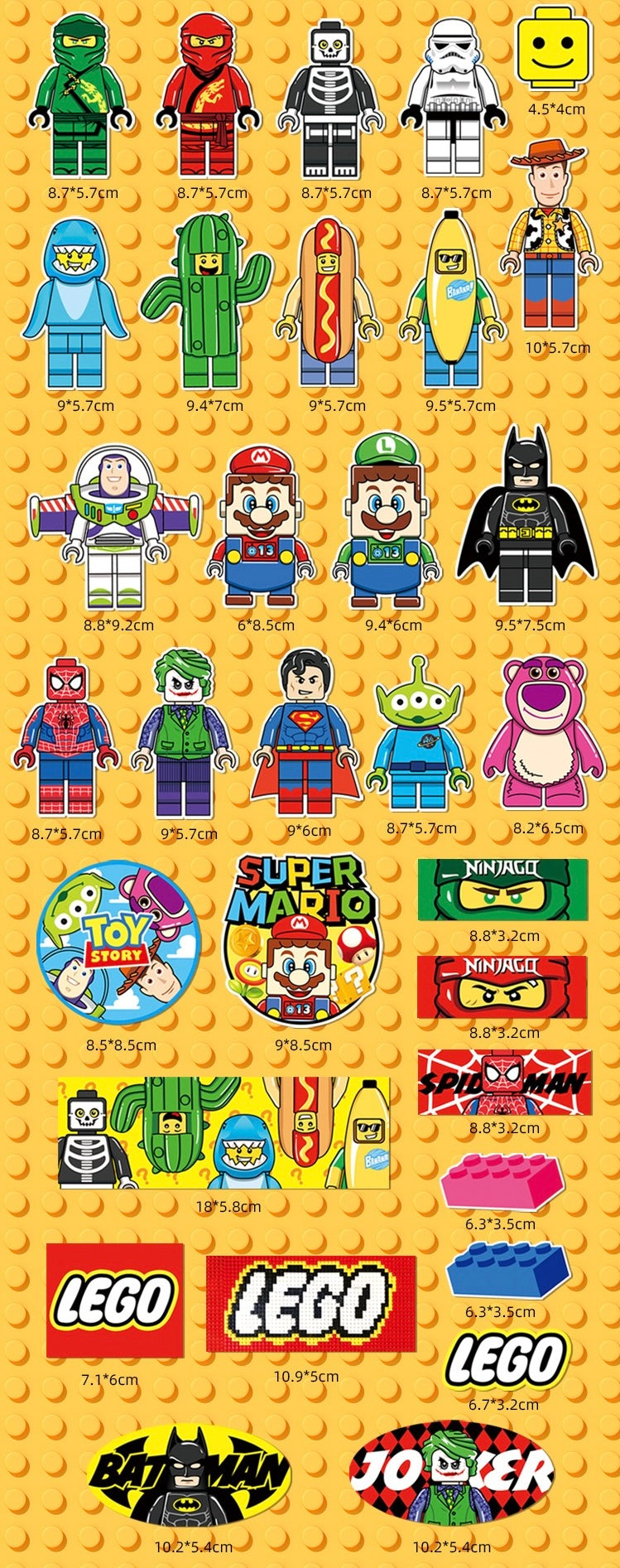 10 Random Lego Figure Stickers Vinyl Decals